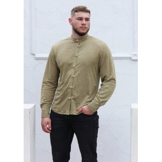Chemise en lin pour homme à manches longues