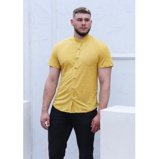Chemise en lin pour homme à manches courtes