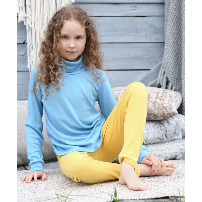 aftrekken Dankbaar Productie Merino wool Childrens leggings - GREEN ROSE
