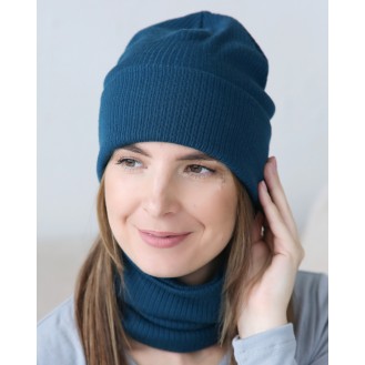 Bonnet tricoté en laine mérinos pour femme