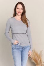 Merino Stillshirt für stillende Mütter