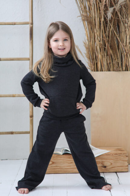 jumper without hoodie for kids in merino wool