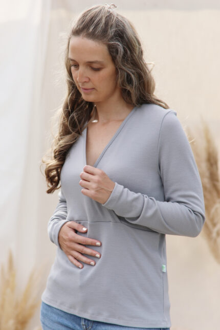 Breastfeeding Top in merino wool