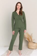 Two-piece nursing sleepwear in merino wool