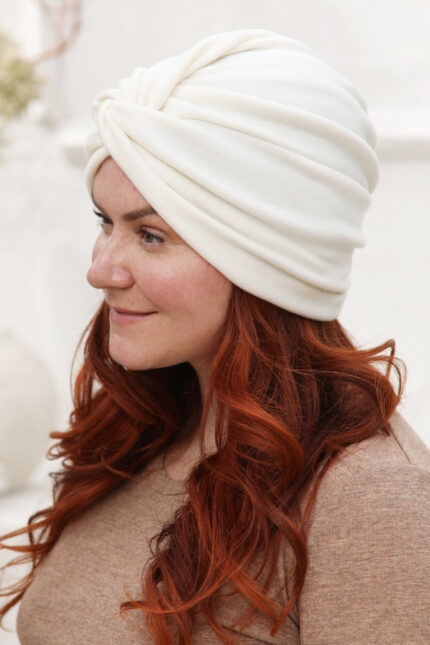 Winter turban hat for women in merino wool