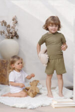 Pellava pyjama lapsille shortseilla – Kuva 3