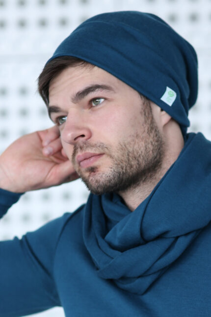 Merino wool beanie mens double-layer hat
