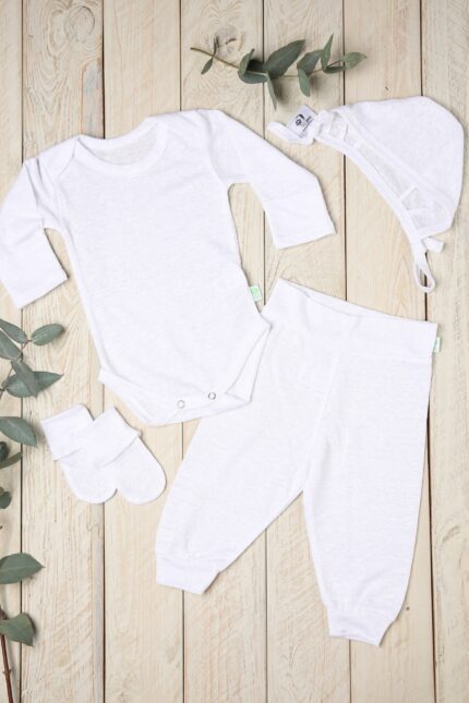 Hospital coming home outfit in linen