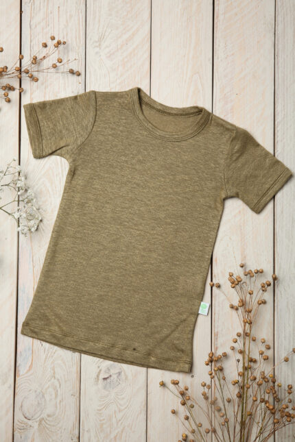 Short sleeve linen t shirts for kids