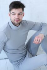 Mens merino roll neck base layer set