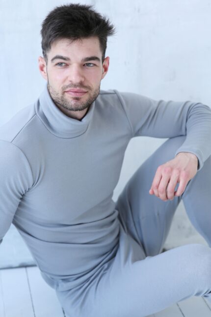 Mens merino roll neck base layer set