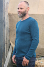 merino sweater for men in dark blue
