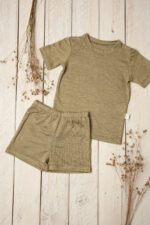 Pellava pyjama lapsille shortseilla – Kuva 4