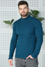 pull col roule laine merinos homme blanc naturel